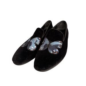 Aldo Jaegar Men's Loafers & Slip-On Dress Shoes Velvet Black Butterfly Size 10.5